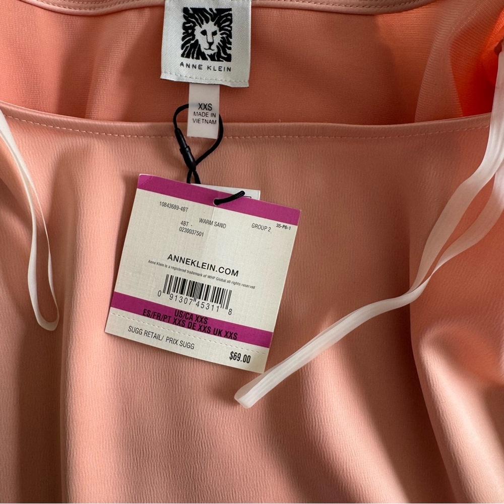 NWT Silky Blouse, Peachy Coral by ANNE KLEIN